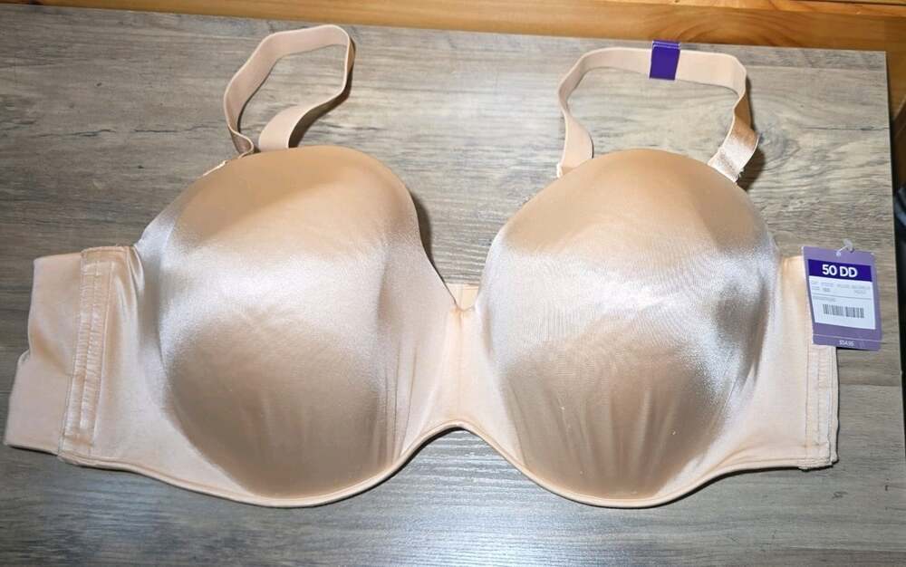 NEW Catherines Beige Strapless Multi-Way Adjustable Strap Bra Size 50DD